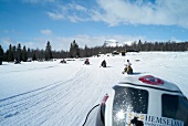 Hemsedal, Skigebiet in Norwegen Winterlandschaft, Schneemobil