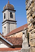 "View of church in village of Arbois, Franche-Comte