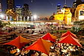People at Federation Square, Flinders Street, Melbourne, Victoria, Australia