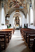 Interior of Church with alter benches