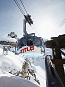 View of Titlis rotating cable car rotair in Alps, Obwalden, Engelberg, Switzerland