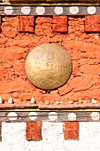 Detailed wall of Jampey Lhakhang temple, Bhutan