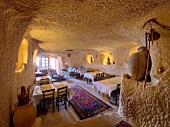 Kappadokien: Anatolien, Göreme, Hotel Village Cave House, Speiseraum