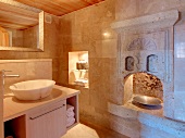 Bathroom at Hotel Asmali Cave House, Uchisar, Cappadocia, Turkey