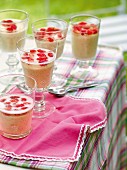 Panna cotta with wild strawberries in Prosecco