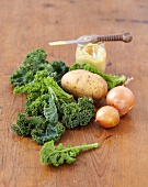 Vegetarisch, Zutaten für Grünkohl-Kartoffel-Auflauf