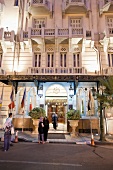 People at entrance of Hotel Sofitel Cecil in Alexandria, Egypt