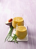 Green smoothie as brain food in glasses