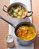 Vegetable stew with sauerkraut in pot