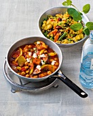 20 Min. vegetarisch, Couscous mit Gemüse, Kichererbsenpfanne