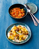 20 Min. vegetarisch, Béchamelkartoffeln und Süßkartoffel-Ragout