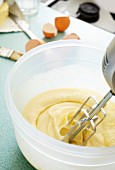 Crepe batter being whisked