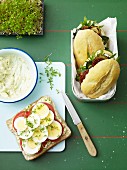 Healthy rolls: courgette baguettes and an egg sandwich