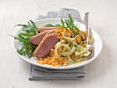 Schlank. Durchhalten, Entenbru st auf Fenchel-Linsen-Salat