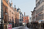 People walking on Munich street, Rosenheim, Bavaria, Germany