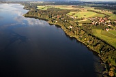 Krottenmuhl near Simssee lake in Bavaria, Germany, Aerial view