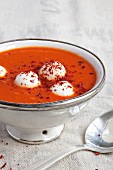 Tomato soup with mozzarella