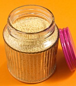 Couscous in glass jar