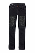 schwarze Jeans, Applikationen, Pailletten, Jeanshose