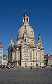Sacred architecture of Frauenkirche in Neumarkt square, Dresden, Germany