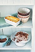 Mini cakes: chocolate cake, and ricotta rice cake