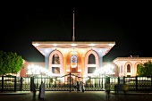 Illuminated palace of Oman's Sultan, Oman