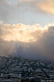 View of cityscape with mist in San Francisco, California, USA