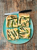 Blechkuchen, Grüne Spargel Parmesan Tarte
