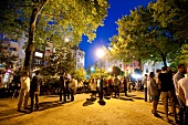 People at Brussels Square in Belgian Quarter, Neustadt-Nord, Cologne, Germany