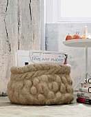 Basket made of felted wool