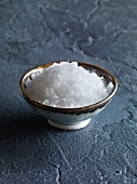 Coarse sea salt in bowl
