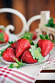 A plate of strawberries