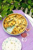 A green vegetable quiche
