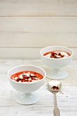 Tomato soup in bowl