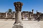 Tourists at Jesus Trail in Capernaum, Galilee, Israel