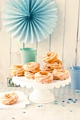 Donuts on cake stand