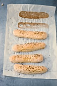 Cumin rolls on baking paper