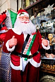 Toy Santa Claus at tourists store in Bethlehem, Israel