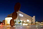 View of Habima National Theatre in Tel Aviv Habima Square at night, Israel