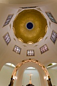 View of golden dome inside church, near Jesus Trail, Mount of Beatitudes, Israel
