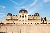 Facade of palace in Lausanne, Canton of Vaud, Lake Geneva, Switzerland