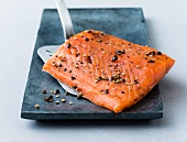 Marinated salmon fillet with spice