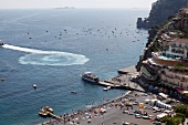 Positano Ort in Italien mit Blick auf das tyrrhenische Meer