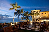 Sri Lanka, Colombo, Galle Face Hotel Terrasse, Indischer Ozean, abends