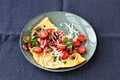 Ei - Rezepte, Omelett mit Tomaten, Parmesan