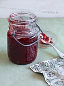 Strawberry jam with confiture in jar