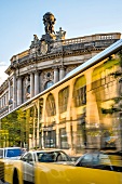 Museum Leipzig and traffic on street, Mitte, Berlin, Germany