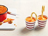 Apricot sorbet in ice pop molds