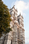 Low angle view of Westminster Abbey, London, UK