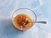 Ginger jelly with honey marmalade in bowl